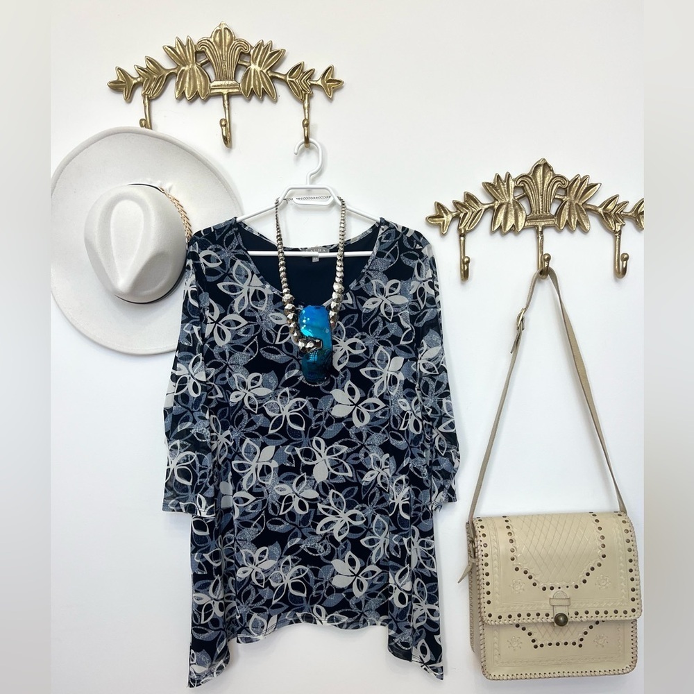 Boho chic tunic blouse Xl 24” l 30”